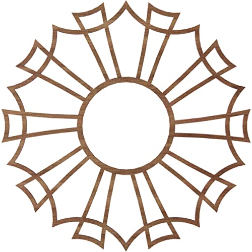 Image of Ekena Millwork 20 inchOD x 7 inchID x 3 /8 inchT Augustus Wood Fretwork Pierced Ceiling Medallion, Walnut