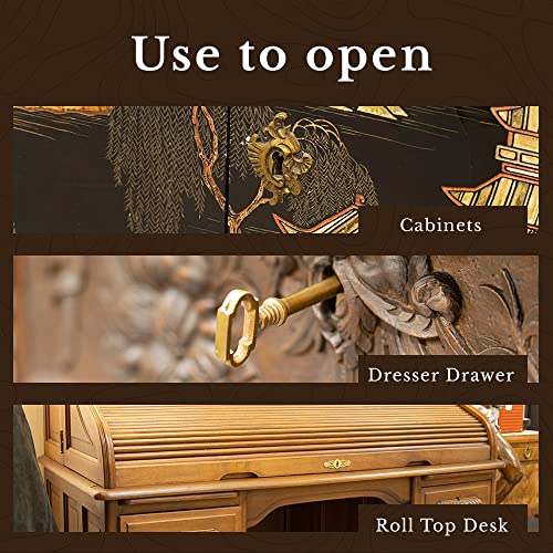 Antique Brass Hollow Barrel Skeleton Key | 2 Pc/Pack | Cabinet Doors, Dresser Drawers, Grandfather Clocks | Antique, Vintage, Old Furniture | Ky-3Ab (2) #TOP2