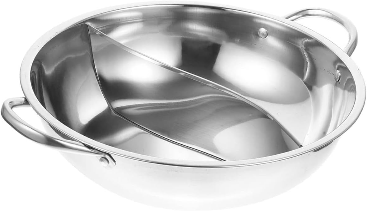 Dual Handle Hotpot Pot Hot Pot Divider Steel Pan Multi-function Kitchen Cooking