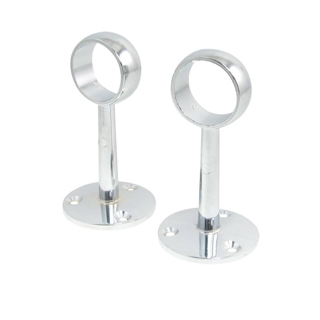 Aexit Silver Tone Tool Organizers Metal 25mm Dia Clothes Pipe Lever Tool Cabinets Bracket Pair
