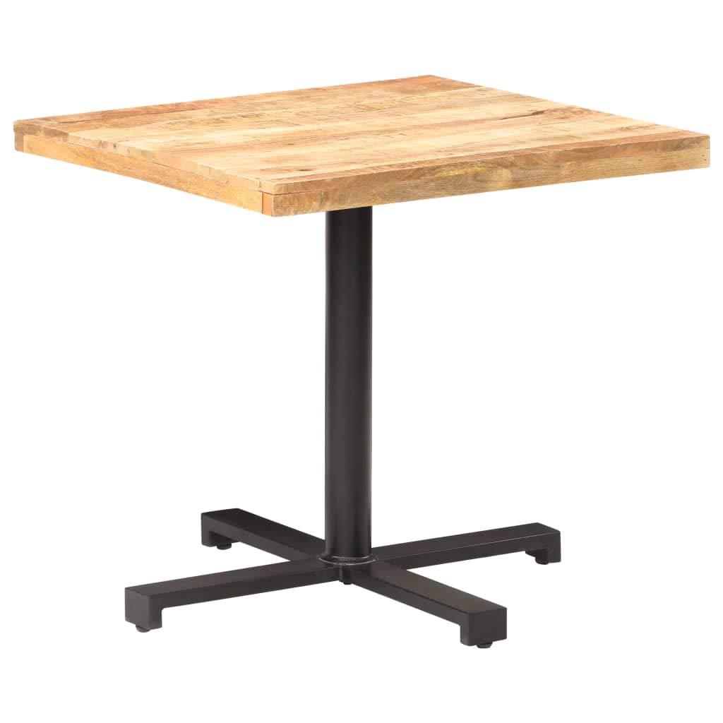 Tavolo da bistrot quadrato, 80 x 80 x 75 cm, legno di mango grezzo