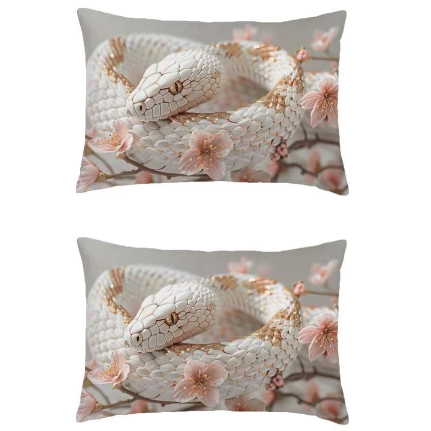 Housse de coussin imperméable serpent avec impression double face