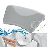 ilbcavne Badewannenkissen,Stylisch PU-Badekissen Mit Saugnäpfen,Spa Badewannenkissen Badewannenkissen Mit Rutschfesten,Saugnäpfen Zum Entspannen Von Kopf,Nacken,Rücken Und Schultern(Color:grau)