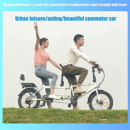 ZJWD Vélo Pliant en Tandem de Ville, vélo à Vitesse Variable Divertissement de Couple Universal Wayfarer, vélos de Voyage à Frein à Disque Pliable - Image 8