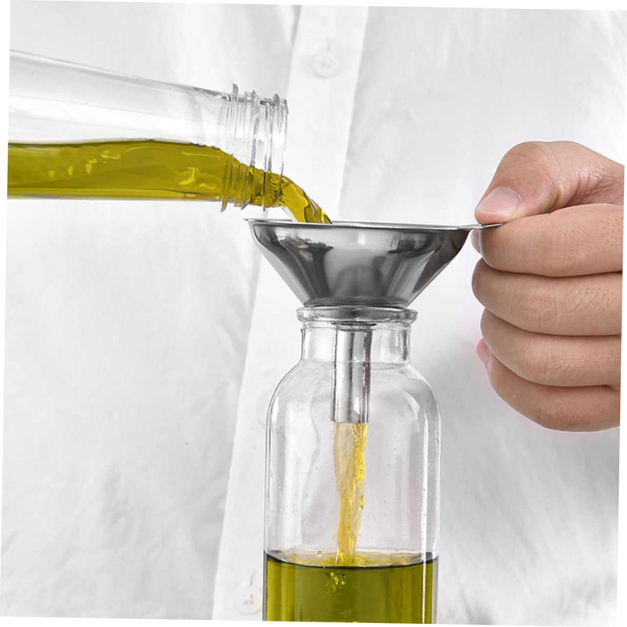 Amosfun Set Di 4 Imbuti Per Uso Cucina Mini Imbuti in Acciaio Inox Per Spezie Oli