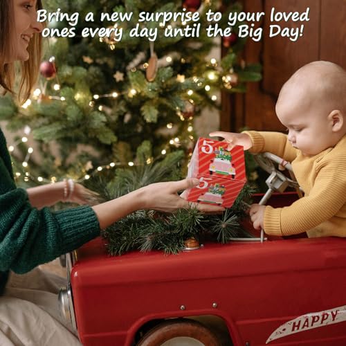 Hianjoo 24 Adventskalender zum Befüllen, 24x Geschenkbox Weihnachten Klein, Weihnachtskalender Boxen zum Selber Basteln, Adventskalender Selber Basteln - Buntes Papier