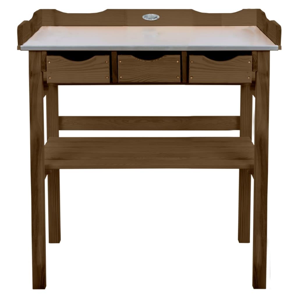 Table à rempoter Bois et Zinc 3 tiroirs