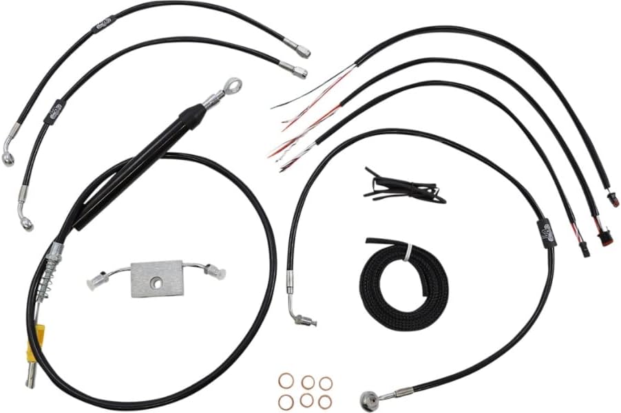 La Choppers LA-8157KT2-13B Complete Handlebar Cable/Brake & Clutch Line/Wire Kit - Black Vinyl
