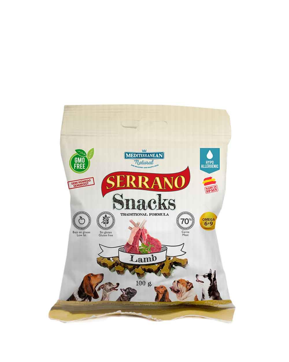 Mediterranean Natural Serrano Snacks para Perros 25X85 GR (Cordero)