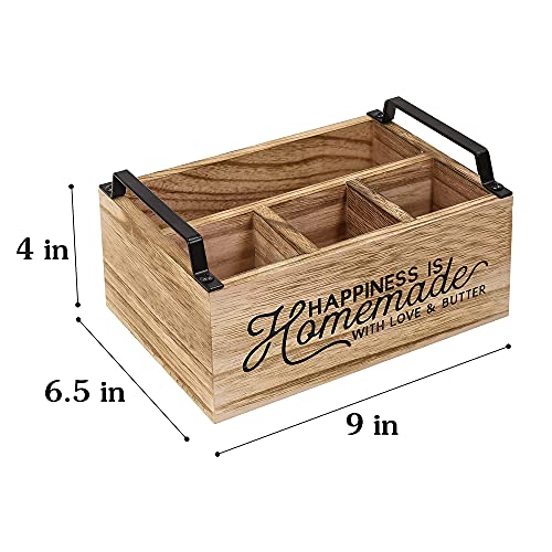 Kitchen Countertop Utensil Holder, Rustic Kitchen Utensil Caddy, Flatware Caddy And Silverware Organizer, Wood Utensil Caddy For Kitchen Countertop Organizer #TOP6