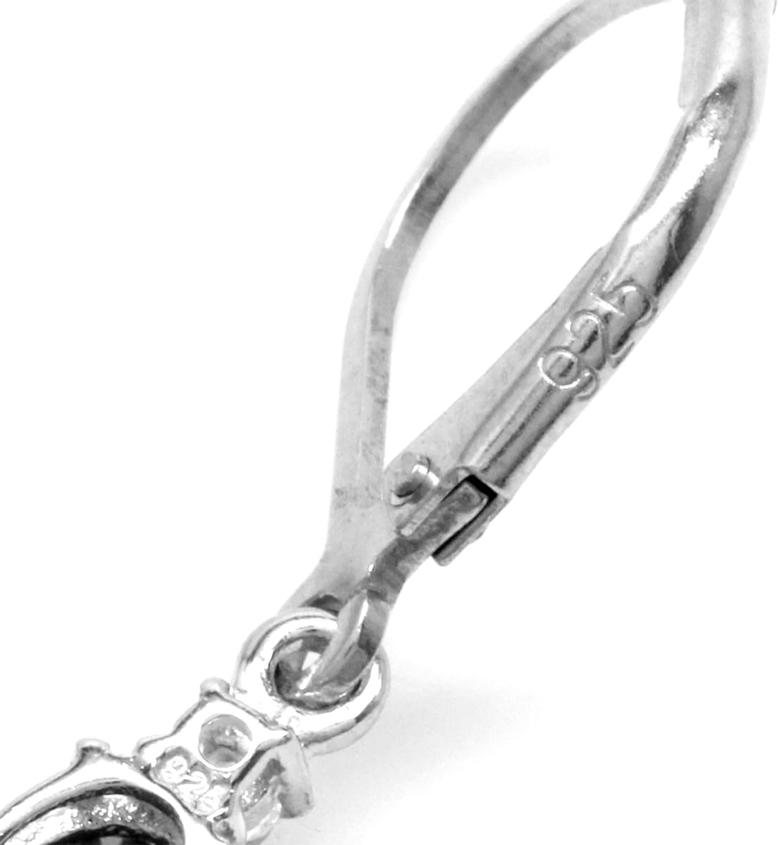 Silvershake White Gold Plated 925 Sterling Silver Leverback Earrings - Image 6