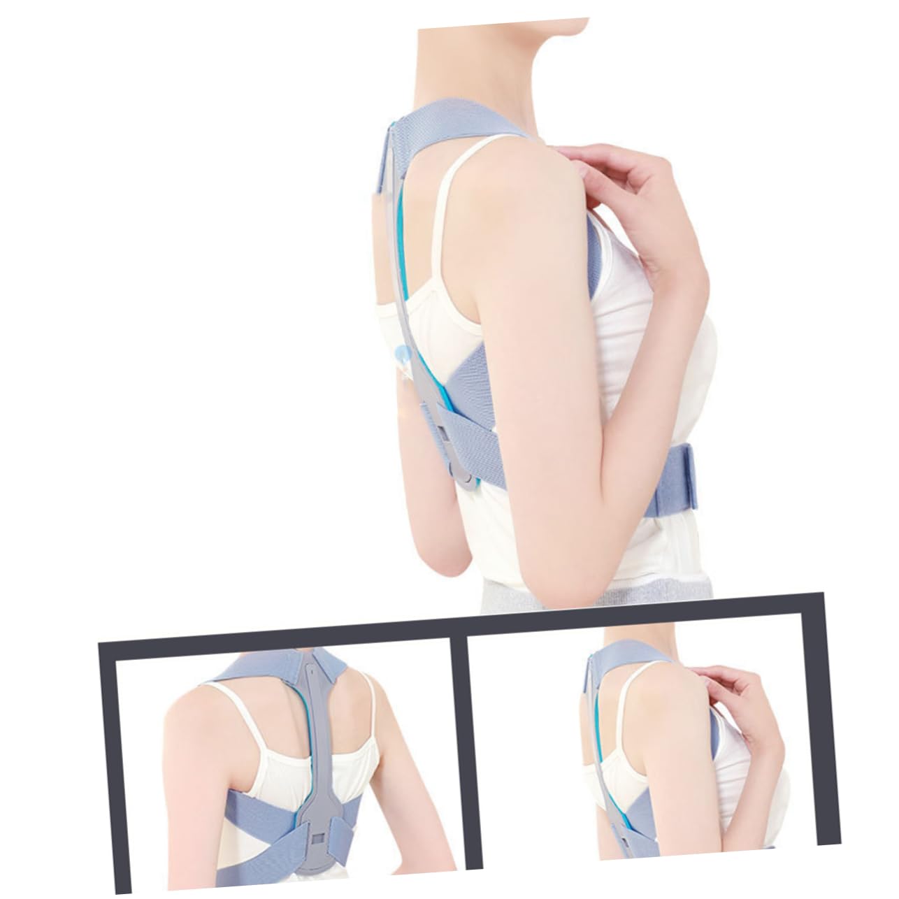 Gogogmee 1pc Posture Corrector Adjustable Belts for Men Shoulder Men Belts Belt for Sitting Posture Belt Mens Belt Men Posture Belt Mens Girdle Humpback Brace Hunchback Corrector Grey