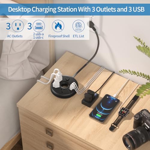 image for Travel Power Strip, NTONPOWER Portable Charging Station 3 USB Without 