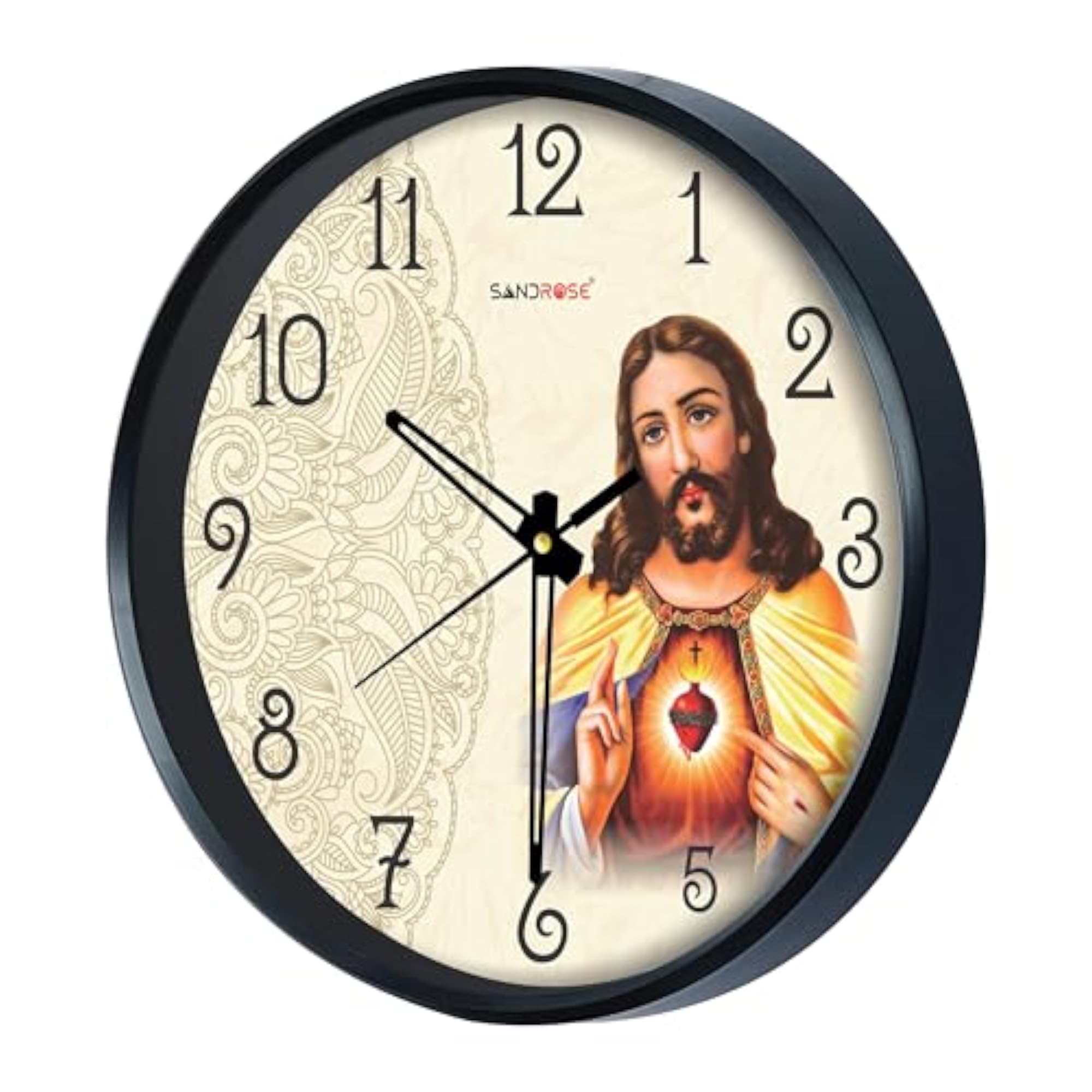 Designer Plastic Analogue Round Lord Jesus Wall Clock