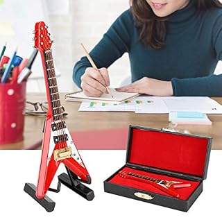 GAESHOW Guitare décoration Ornements Miniatures en Forme de V Mini Instrument de Musique modèle Cadeau Rouge 10 cm Belle - Les Beatles, Paul McCartney, John Lennon, RIngo Starr, George Harrison GAESHOW Guitare décoration Ornements Miniatures en Forme de V Mini Instrument de Musique modèle Cadeau Rouge 10 cm Belle – Image 3