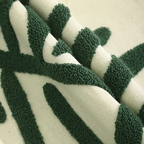 Tosleo Decorative Pillowcases 18X18 Inch Pack Of 2 Green Tropical Leaf Embroidered Throw Pillow Covers Farmhouse Cotton Pillow Cushion Cases Boho Home Decor Square Floral Pillow Case thumb #1