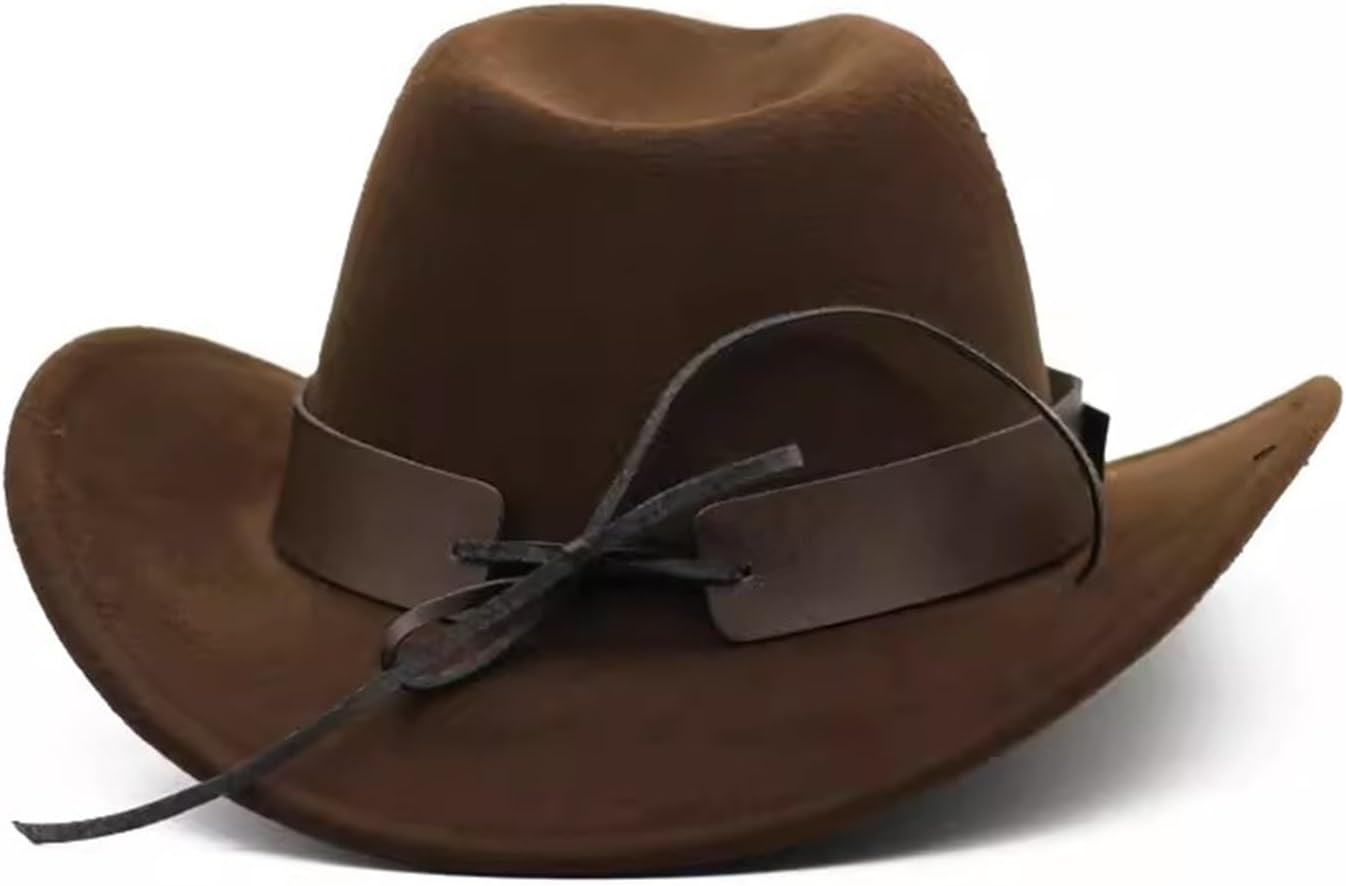Western Cowboy Hats Western Cowboy Bowler Hat Cattle Tag Rolled Brim Vintage Riding for Women Men