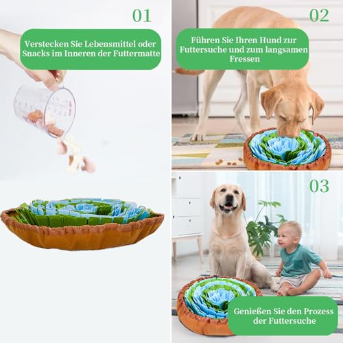 Schnüffelteppich Hund, Schnüffelmatte für Hunde-Größenverstellbar & Waschbar Hundespielzeug Intelligenzspielzeug Schnüffelspielzeug für alle Hunderassen