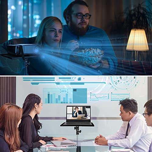 Sanlead Projector Laptop Tripod Stand, Portable Tripod Shelf Dj Laptop Stand Height Adjustable Up To 54 Inches Projector Mount With Gooseneck Phone Holder, Detachable Universal Tripod Stand, Black #TOP1