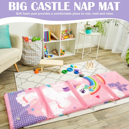 Image of Shellwei Vinyl Nap Mat Kid Preschool Daycare Sleep Mat,Big Unicorn