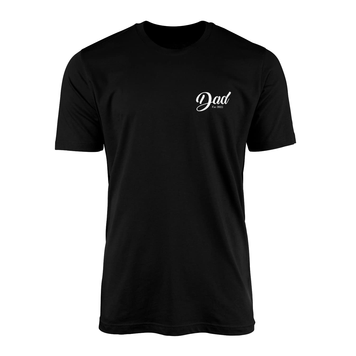 Smartypants Unisex Black Personalised Date Dad Est. T-Shirt Top Tee - Father's Day Dad Daddy Father New Dad Expecting Pocket Print 2023 Mens Fashion Clothing Gifts Presents (Small, )
