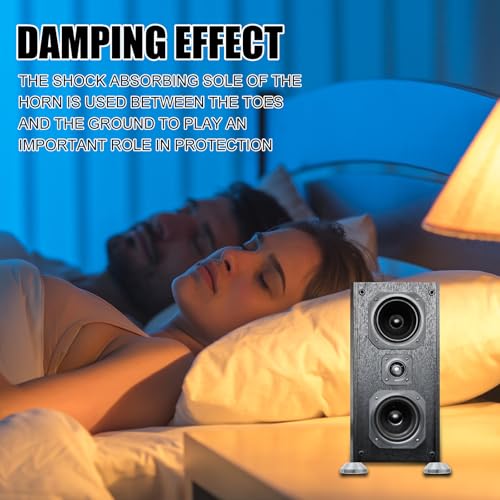 Soporte de altavoz PRETYZOOM base plateada de acero al carbono amortiguador acústico 5