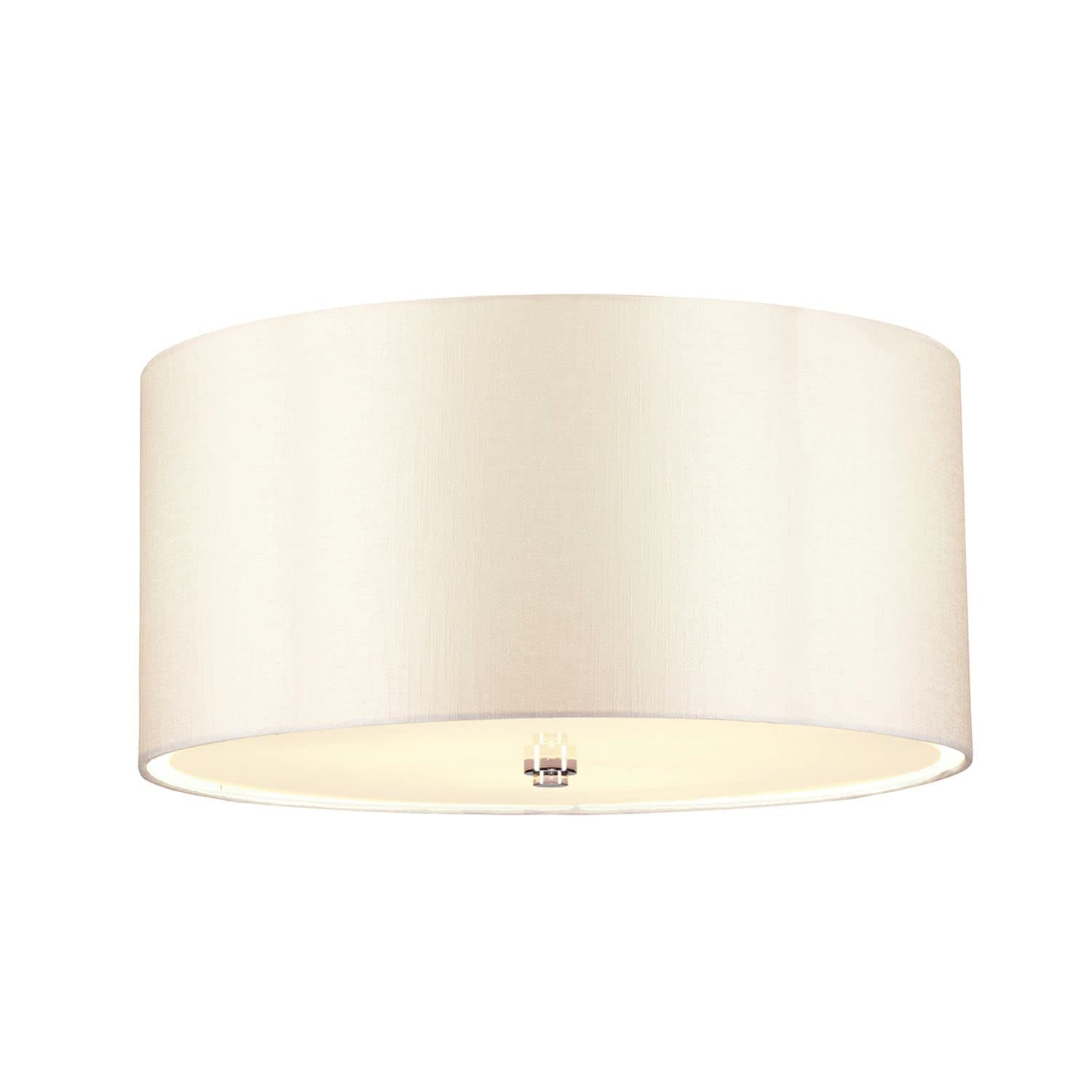 Deckenlampe Stoffschirm in Creme Chrom rund Ø46cm 3x E27 Deckenleuchte Schlafzimmer Wohnzimmer VARINDA