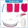 307 Pcs Cake Decorating Supplies Kit -1 Turntable stand-48 Numbered icing tips with pattern chart chart & E.Book-1 Cake Leveler-Straight & Angled Spatula-3 Russian Piping nozzles-Baking tools