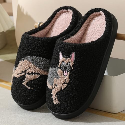 Figdews lammfell hausschuhe herren,Cute Dachshund Hausschuhe Frauen Männer Fuzzy Memory Foam Cartoon Tier Schlappen Neuheit Lustige Hund Pantoffeln Winter Warm Plüsch Pantoffeln