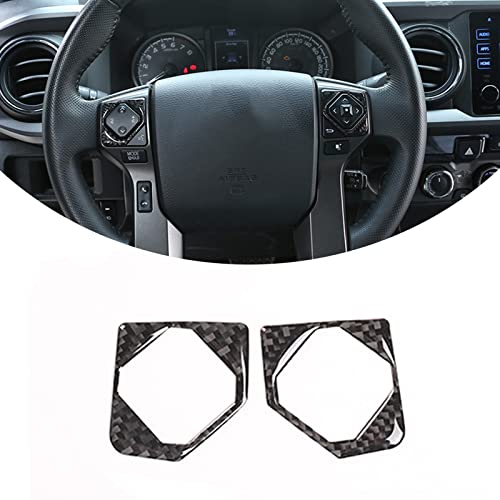 Soft Carbon Fiber Car Center Console Button Molding Trim Frame,Compatible with Tacoma 2015 2016 2017 2018 2019 2020 2021 2022 2023 Center Console Button Protected Frame (Black Carbon Fiber)