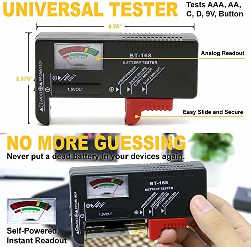 SURDAR 205+ Batteries Organizer Storage Bag Hard Case Carrying Case Box Holder- Holds AA AAA C D 9V 3V Included Battery Tester (No Batteries) (Large Fire Water Resistant)