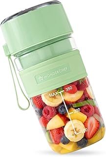 Wonderchef Nutri-cup Zip Portable Blender | 350ml | Blend & Sip with Flip Top Sipper Lid | For Smoothies, Juices, Shakes, Coffee | 2000 mAh Battery | 20 Blending Cycles in One Charge | Type C Charging
