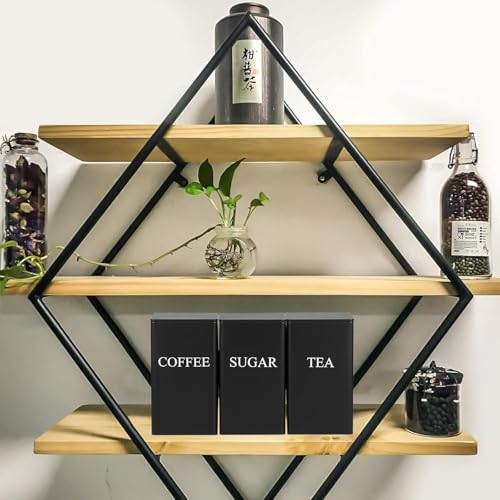 Black Tea Coffee Sugar Canisters - 3 Pack Tea Coffee and Sugar Canisters Set, 1000ML Stainless Steel Canister Storage Jar Container Tins Set Airtight Lid, Multi Storage Jars for Kitchen Accessories - Cosy Home Interiors Black Tea Coffee Sugar Canisters - 3 Pack Tea Coffee and Sugar Canisters Set, 1000ML Stainless Steel Canister Storage Jar Container Tins Set Airtight Lid, Multi Storage Jars for Kitchen Accessories - Image 6