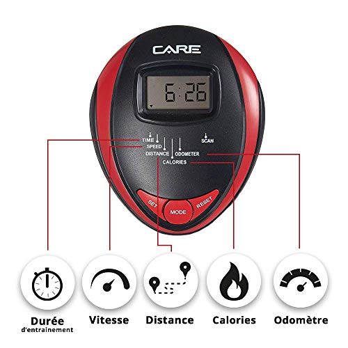 Care Fitness - Vélo à Air CA-700 - Air Bike - Vélo d'Appartement avec Résistance à Air - 6 Programmes d'Entraînement - Vélo Elliptique 2 en 1-6 Fonctions de Suivi d'Effort - Écran LCD Noir – Image 5
