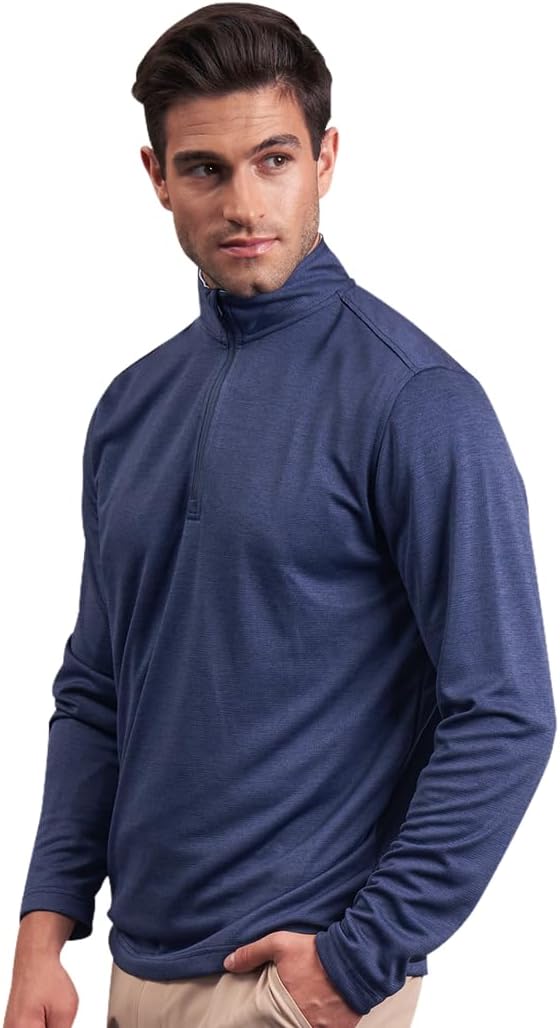 UNWAVERLong Sleeve Golf Shirt Men 1/4 Zip Pullover Mens Long Sleeve Sun Protection Shirts UPF 50 Lightweight Athletic Pullover