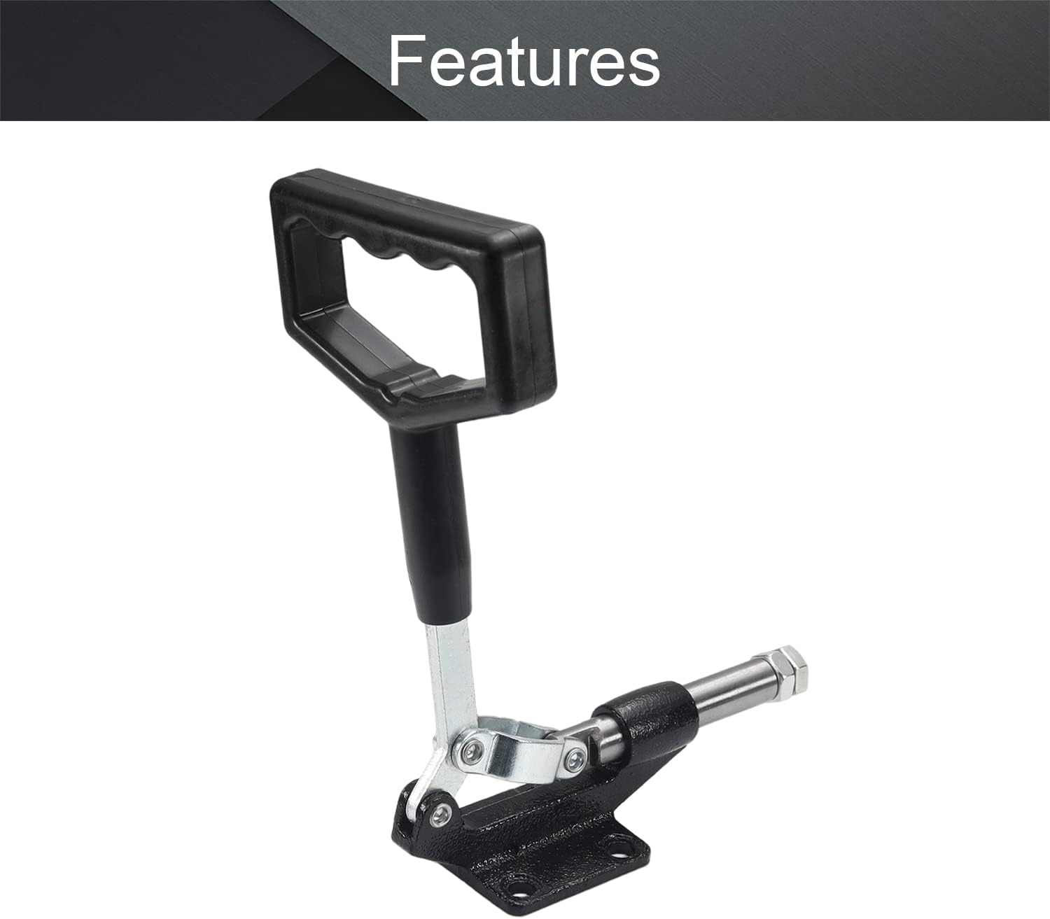 Utoolmart Adjustable Toggle Clamp, Push Pull Action, 850 Lbs Capacity, 44mm Stroke, Carbon Steel, Black, Silver