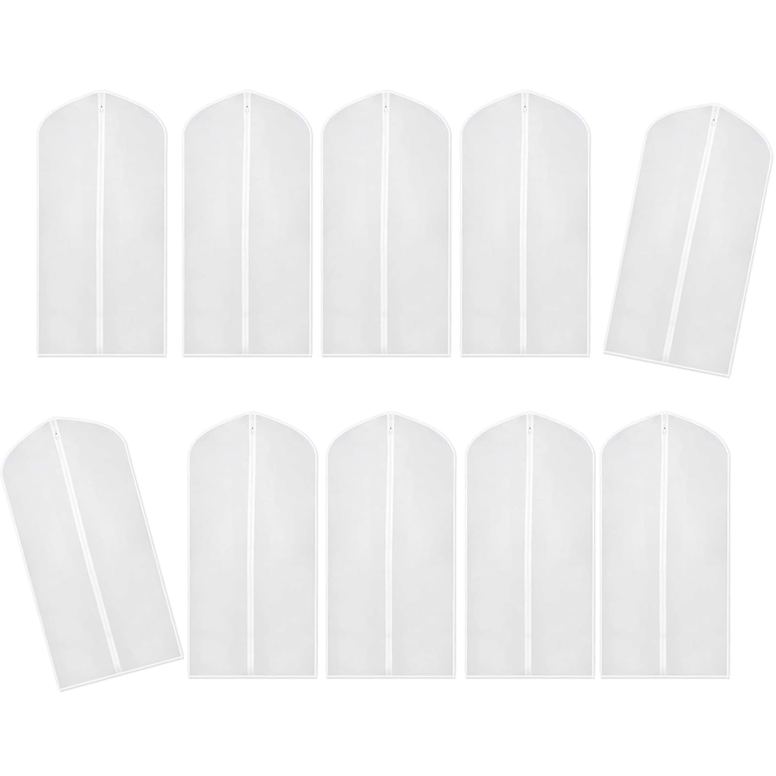 10Pcs Set Breathable Clothes Protector Bags with Zippered for Seasonal Storage of Suits and Dresses Garment Bag