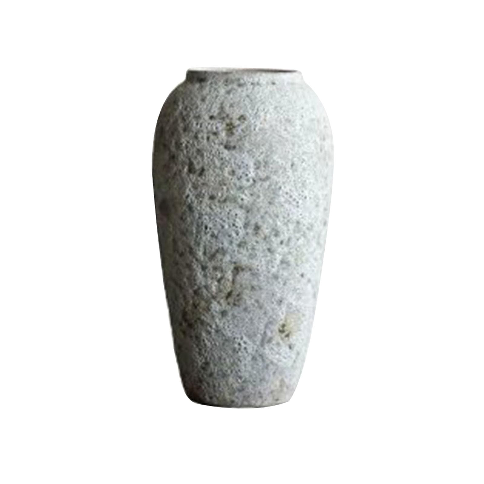 Handmade Rough Vase, Simple Dried Flower Vase, for Living Room Countertop, Study Room, Dining Table, Fireplace, Office, Ceramic, Round(Size:18 * 18 * 35CM,Color:White C)