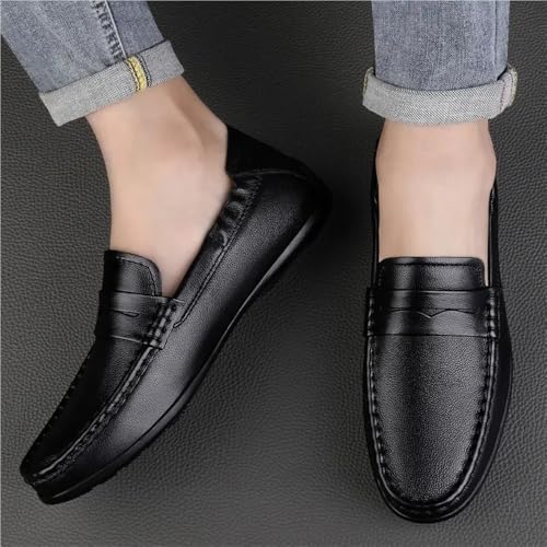 Mens Business Casual Loafers Leather Slip On for Office Work Wedding Comfortable Lightweight Dress Shoes3