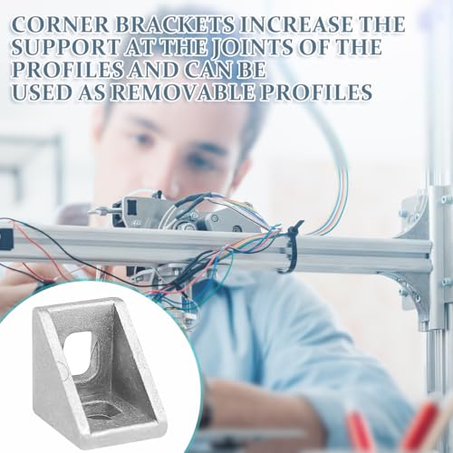 20 Stück Alu Profil 20x20 Winkel, Winkelverbinder,Aluprofil 20x20,Aluwinkel Befestigungsmaterial für Befestigung von Aluminiumprofilen, für Strebenprofil,3D-Drucker,CNC-Router,DIY-Projekte