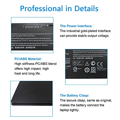 Image of E7440 E7450 3RNFD Battery for Dell Latitude E7440 E7450 E7420 14 7000 7440 7450, 34GKR G0G2M PFXCR F38HT G95J5 T19VW 909H5 0909H5 451-BBFT 451-BBFV 451-BBFY E225846 5K1GW 0G95J5 Laptop Notebook