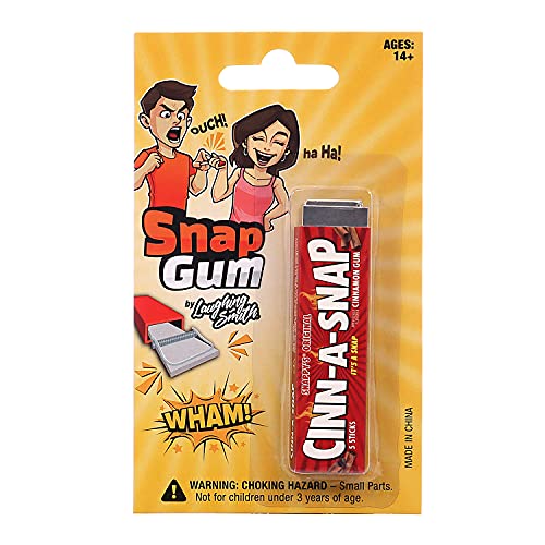Laughing Smith Snap Gum - Shock Prank - Hilarious Shocking Chewing Gum Prank & Gag - Snappy Shocker Fake Gum - Funny 'Pull Here' & 'Snap' Joke - Superior to Electric Shock Zap Gum