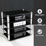 KGUSS Mini Composant audio Rack noir acrylique 2-Layer Supports en aluminium Rack petit bureau pour HiFi Amplificateur dac (Noir)