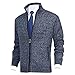 Varsity Jacket, Mens Winter Jacket Jackets for Men Men's Flannel Jacket with Hood Tall Autumn and Fashion Loose Cardigan Warm Jacket Sweater Stand Collar Knitting Coat Black (4XL, Navy)