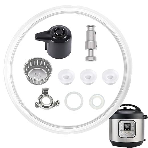 10Pcs Replacement Parts for Instant Pot IP-DUO50 IP-DUO60 Duo/Duo Plus 5&6QT Quart, Upgrade Steam Release Valve Lid Replacement for Instapot, Pressure Valve Float & Sealing Ring for Instant Pot