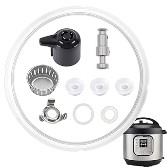 10Pcs Replacement Parts for Instant Pot IP-DUO50 IP-DUO60 Duo/Duo Plus 5&6QT Quart, Upgrade Steam Release Valve Lid Replacement for Instapot, Pressure Valve Float & Sealing Ring for Instant Pot