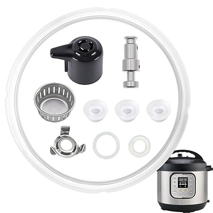 10Pcs Replacement Parts for Instant Pot IP-DUO50 IP-DUO60 Duo/Duo Plus 5&6QT Quart, Upgrade Steam Release Valve Lid Replacement for Instapot, Pressure Valve Float & Sealing Ring for Instant Pot