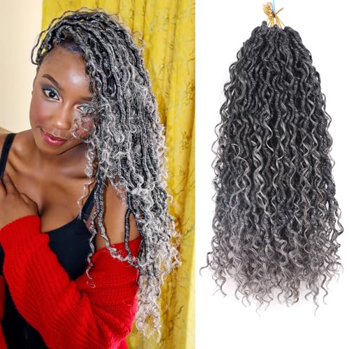 Grey Goddess Locs Crochet Hair for Black Women 18 Inch 7 Packs So...