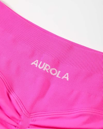 Image of AUROLA Influence Workout Shorts for Women,2.5 3.5 4.5 5.5 6.5 No Roll Up Squat Proof Scrunch Seamless Compression Gym Short