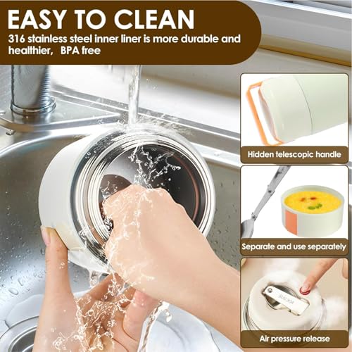 Contenedor térmico de acero inoxidable y envase al vacío para alimentos 4